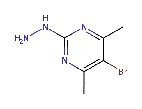 2-hydrazino-4,6-dimethyl-5-bromopyrimidine