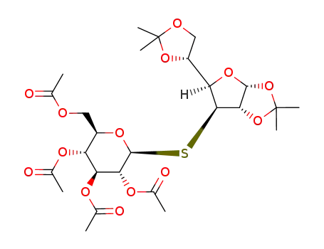 ((2R,3R,4S,5R,6S)-2-[(acetyloxy)methyl]-6-{[(3aR,5R,6S,6aS)-5-(2,2-dimethyl-1,3-dioxolan-4-yl)-2,2-dimethyltetrahydro-2H-furo[2,3-d][1,3]dioxol-6-yl]sulfanyl}oxane-3,4,5-triyl triacetate)