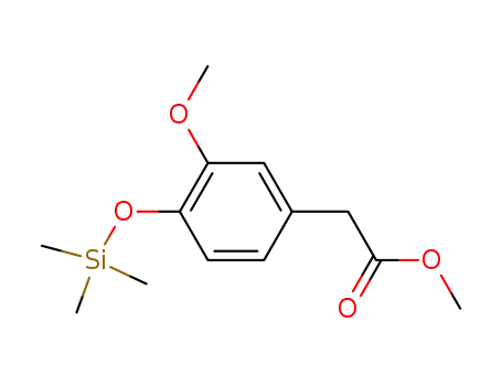 Molecular Structure of 15964-84-8 (Benzeneacetic acid, 3-methoxy-4-[(trimethylsilyl)oxy]-, methyl ester)