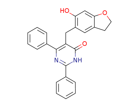 4(3H)-Pyrimidinone,5-[(2,3-dihydro-6-hydroxy-5-benzofuranyl)methyl]-2,6-diphenyl- cas  18006-91-2