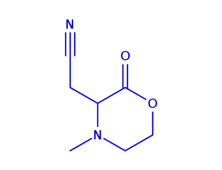 Molecular Structure of 159050-64-3 (3-Morpholineacetonitrile,4-methyl-2-oxo-(9CI))