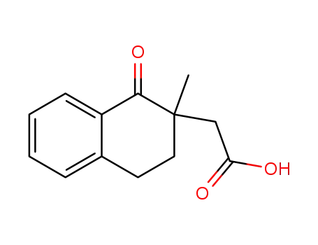 Molecular Structure of 1590-06-3 ((2-methyl-1-oxo-1,2,3,4-tetrahydronaphthalen-2-yl)acetic acid)
