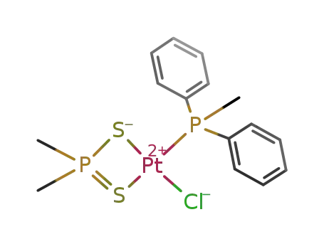 Molecular Structure of 63222-33-3 (chloro(dimethylphosphinothioato)(methyldiphenylphosphine)platinum(II))