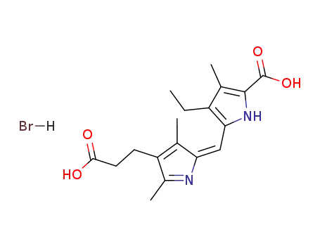 3-[5-(3-ethyl-5-carboxy-4-methyl-pyrrol-2-ylmethylene)-2,4-dimethyl-5<i>H</i>-pyrrol-3-yl]-propionic acid ; hydrobromide