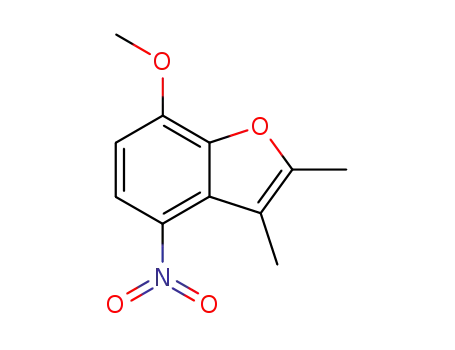 Molecular Structure of 15868-62-9 (7-METHOXY-2,3-DIMETHYL-4-NITRO-1-BENZOFURAN)