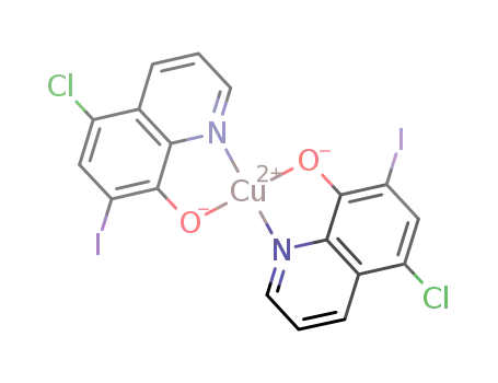 Molecular Structure of 15731-41-6 (copper(2+) 5-chloro-8-hydroxy-7-iodooctahydro-2H-quinolin-1-ide 5-chloro-8-hydroxy-7-iodo-2H-quinolin-1-ide (1:1:1))