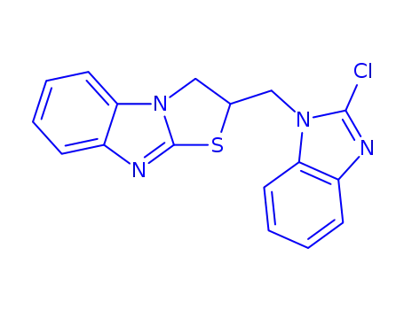 Molecular Structure of 159326-42-8 (2-[(2-chloro-1H-benzimidazol-1-yl)methyl]-2,3-dihydro[1,3]thiazolo[3,2-a]benzimidazole)