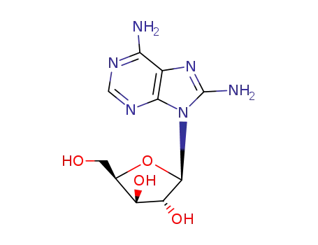 Molecular Structure of 15830-62-3 (9-pentofuranosyl-9H-purine-6,8-diamine)