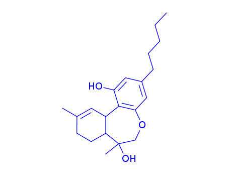 Molecular Structure of 158550-93-7 (3-pentyl-6,7,7a,8,9,11a-hexahydro-1,7-dihydroxy-7,10-dimethyldibenzo(b,d)oxepin)
