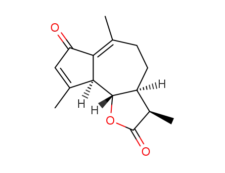 Molecular Structure of 5956-04-7 ((3R,3aS,9aS,9bS)-3,6,9-trimethyl-3,3a,4,5,9a,9b-hexahydroazuleno[4,5-b]furan-2,7-dione)