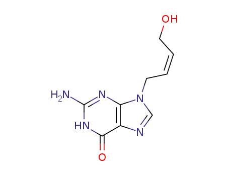 Molecular Structure of 99776-29-1 (2-amino-9-[(2Z)-4-hydroxybut-2-en-1-yl]-3,9-dihydro-6H-purin-6-one)
