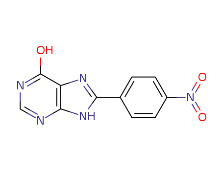 Molecular Structure of 15846-77-2 (8-{4-nitrophenyl}-1,9-dihydro-6H-purin-6-one)