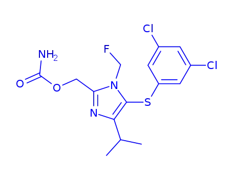 Molecular Structure of 178979-46-9 ({5-[(3,5-dichlorophenyl)sulfanyl]-1-(fluoromethyl)-4-(1-methylethyl)-1H-imidazol-2-yl}methyl carbamate)