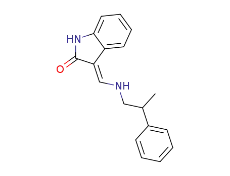Molecular Structure of 159212-33-6 ((3E)-3-{[(2-phenylpropyl)amino]methylidene}-1,3-dihydro-2H-indol-2-one)