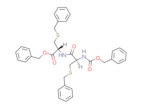 Molecular Structure of 116928-49-5 (<i>S</i>-benzyl-<i>N</i>-(<i>S</i>-benzyl-<i>N</i>-benzyloxycarbonyl-L-cysteinyl)-L-cysteine benzyl ester)