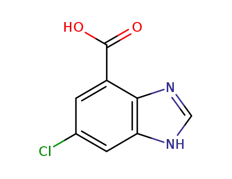 Molecular Structure of 180569-27-1 (6-CHLOROBENZIMIDAZOLE-4-CARBOXYLIC ACID)