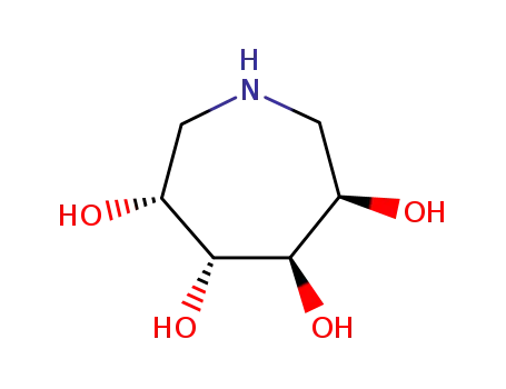 Molecular Structure of 178964-40-4 ((3R,4R,5R,6R)-3,4,5,6-TETRAHYDROXYAZEPANE HCL)