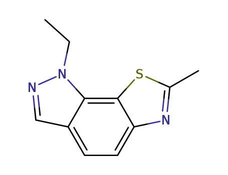 Molecular Structure of 18035-11-5 (1H-Pyrazolo[4,3-g]benzothiazole,1-ethyl-7-methyl-(8CI))