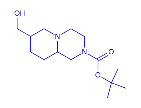 Molecular Structure of 179089-84-0 ((7S,9AR)-TERT-BUTYL 7-(HYDROXYMETHYL)HEXAHYDRO-1H-PYRIDO[1,2-A]PYRAZINE-2(6H)-CARBOXYLATE)