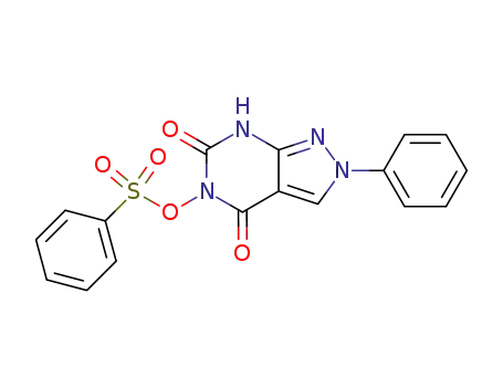 Molecular Structure of 16078-65-2 (2-phenyl-5-[(phenylsulfonyl)oxy]-1H-pyrazolo[3,4-d]pyrimidine-4,6(2H,5H)-dione)