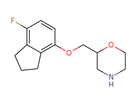 Molecular Structure of 161178-07-0 ((2S)-2-[(7-fluoro-2,3-dihydro-1H-inden-4-yl)oxymethyl]morpholine)