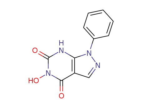Molecular Structure of 16075-63-1 (5-hydroxy-1-phenyl-1H-pyrazolo[3,4-d]pyrimidine-4,6(2H,5H)-dione)