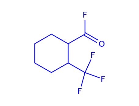 Molecular Structure of 161117-11-9 (Cyclohexanecarbonyl fluoride, 2-(trifluoromethyl)-, cis- (9CI))