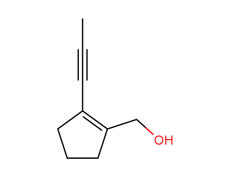 Molecular Structure of 271597-28-5 (1-Cyclopentene-1-methanol, 2-(1-propynyl)- (9CI))