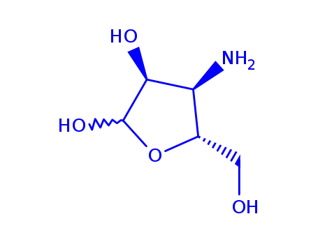 Molecular Structure of 741611-31-4 (D-Ribofuranose, 3-amino-3-deoxy- (9CI))