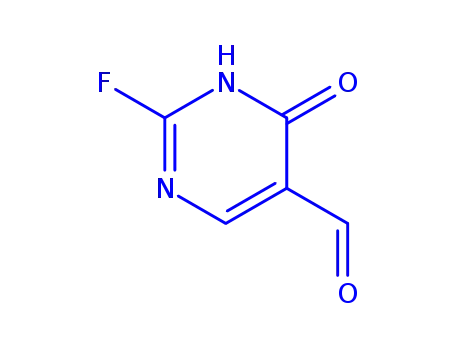 Molecular Structure of 161123-95-1 (5-Pyrimidinecarboxaldehyde, 2-fluoro-1,4-dihydro-4-oxo- (9CI))