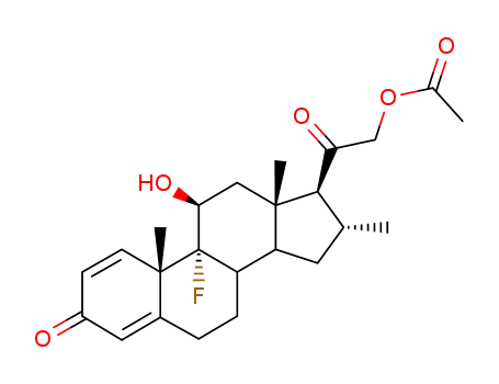 Molecular Structure of 1597-78-0 ((8xi,10xi,11beta,13xi,14xi,16alpha,17xi)-9-fluoro-11-hydroxy-16-methyl-3,20-dioxopregna-1,4-dien-21-yl acetate)