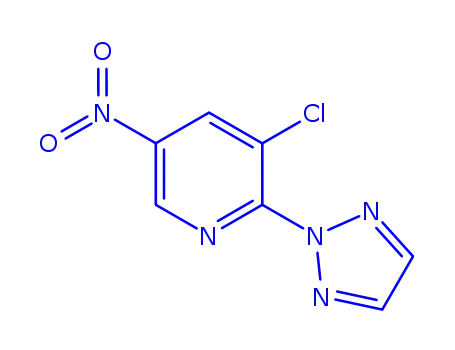 Molecular Structure of 1832583-40-0 (3-chloro-5-nitro-2-(2H-1,2,3-triazol-2-yl)pyridine)