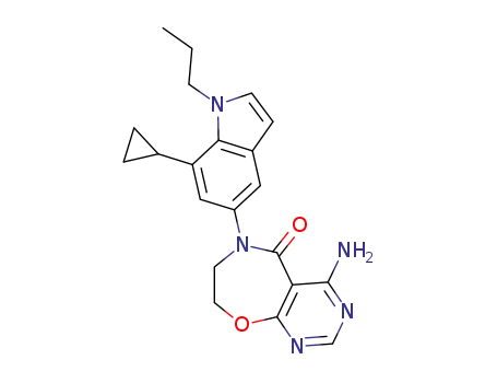 4-amino-6-(7-cyclopropyl-1-propyl-1H-indol-5-yl)-7,8-dihydropyrimido[5,4-f][1,4]oxazepin-5(6H)-one