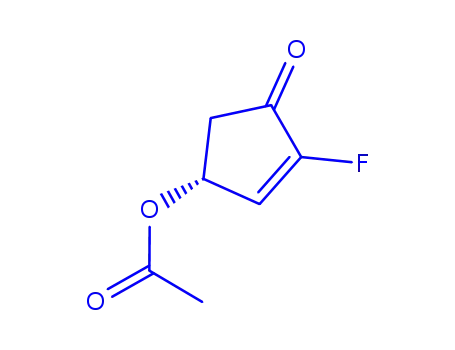 Molecular Structure of 159752-17-7 (2-Cyclopenten-1-one,4-(acetyloxy)-2-fluoro-,(R)-(9CI))