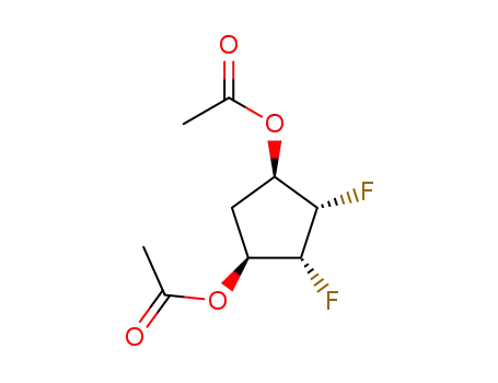 Molecular Structure of 159752-11-1 ((1S*,2R*,3S*,4R*)-1,4-diacetoxy-2,3-difluorocyclopentane)