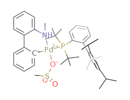 Methanesulfonato(2-di-t-butylphosphino-2',4',6'-tri-i-propyl-1,1'-biphenyl)(2'-methylamino-1,1'-biphenyl-2-yl)palladium(II) dichloromethane adduct, min