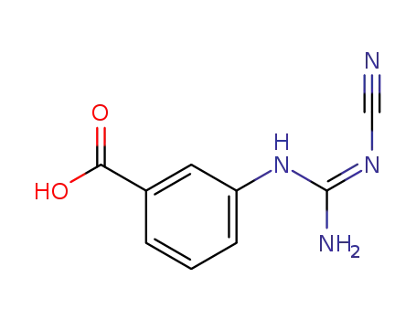 Benzoic acid, 3-[[(cyanoamino)iminomethyl]amino]- (9CI)