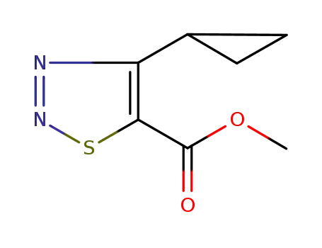 Molecular Structure of 183303-75-5 (4-Cyclopropyl-[1,2,3]thiadiazole-5-carboxylicacidmethylester)