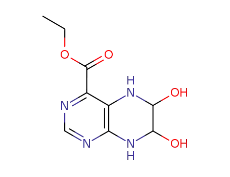 Molecular Structure of 16008-54-1 (5,6,7,8-Tetrahydro-6,7-dihydroxy-4-pteridinecarboxylic acid ethyl ester)
