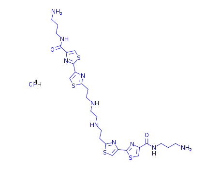 Molecular Structure of 160732-26-3 (N,N'-bis(2-(4-(3-aminopropylcarbamoyl)-2,4'-bithiazol-2'-yl)ethyl)ethylenediamine)