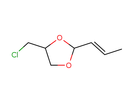 Molecular Structure of 16081-72-4 (4-(chloromethyl)-2-[(1E)-prop-1-en-1-yl]-1,3-dioxolane)