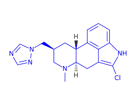 Molecular Structure of 160730-54-1 ((8beta,10xi)-2-chloro-6-methyl-8-(1H-1,2,4-triazol-1-ylmethyl)ergoline)