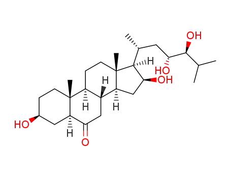 Molecular Structure of 18089-15-1 (3β,16β,23,24-Tetrahydroxy-5α-cholestan-6-one)