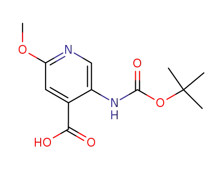 Molecular Structure of 183741-86-8 (5-(TERT-BUTOXYCARBONYLAMINO)-2-METHOXYPYRIDINE-4-CARBOXYLIC ACID)