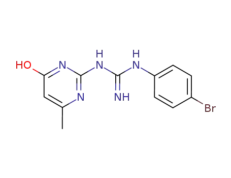 Molecular Structure of 16018-56-7 (2-[3-(4-Bromophenyl)guanidino]-6-methyl-4-pyrimidinol)