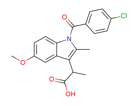 Molecular Structure of 1601-22-5 (2-[1-(4-chlorobenzoyl)-5-methoxy-2-methyl-1H-indol-3-yl]propanoic acid)