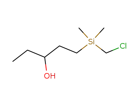 Molecular Structure of 18279-63-5 (1-(chloromethyl-dimethyl-silanyl)-pentan-3-ol)