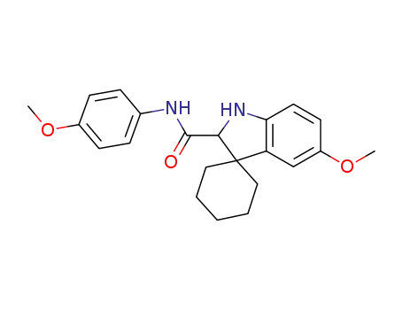Molecular Structure of 18392-02-4 (N-(4-Methoxyphenyl)-5-methoxyspiro[cyclohexane-1,3'-indoline]-2'-carboxamide)