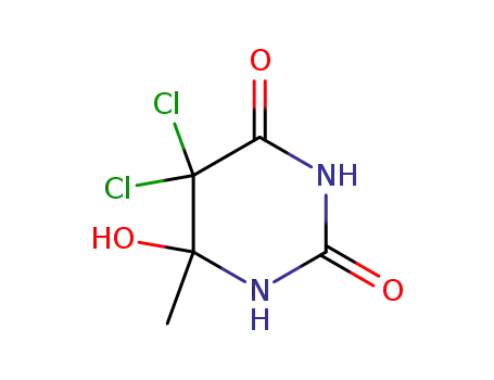 Molecular Structure of 50610-49-6 (5,5-dichloro-6-hydroxy-6-methyl-5,6-dihydrouracil)