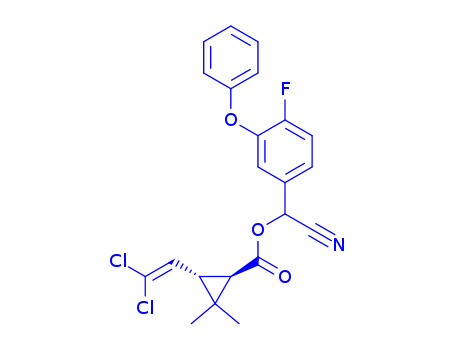 alpha-cyano-3-phenoxy-4-fluorobenzyl(1R,3S)-3-(2,2-dichlorovinyl)-2,2-dimethylcyclopropanecarboxylate
